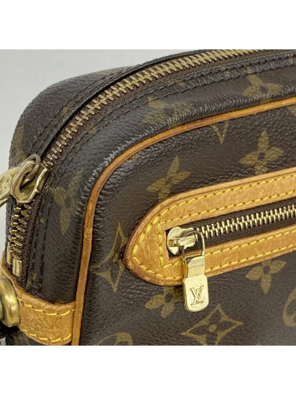 Louis Vuitton Clutch Monogram Marly Dragonne GM Brown